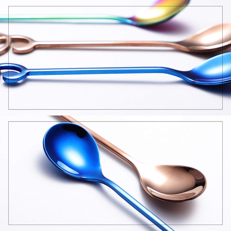 Ironx Music Note Spoons 6-Pack Creative Cute Teaspoons 18/10 Stainless Steel Staff Musical Notation Shaped Coffee Spoons by IRONX (multi-color music note) - Image 4